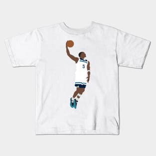 Anthony Edwards 5 Minnesota Timberwolves Dunks Kids T-Shirt